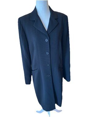 VTG Garfield & Marks Maxi Coat  Size S Black Sleek CorpCore Polished Boardroom